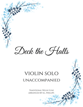 Book cover for Deck the Halls - Violin Solo (Unaccompanied)