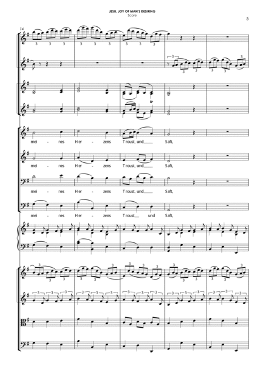 Jesu, Joy of Man's Desiring - for choir & orchestra Choir scores gallery preview page 5