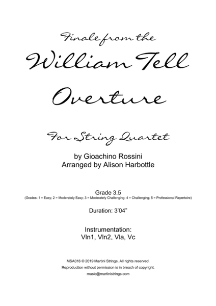 Finale from William Tell Overture - string quartet image number null