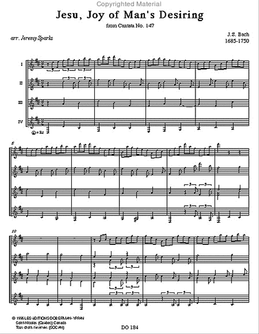 Jesu Joy of Man's Desiring & Kanon Guitar Ensemble scores gallery preview page 2