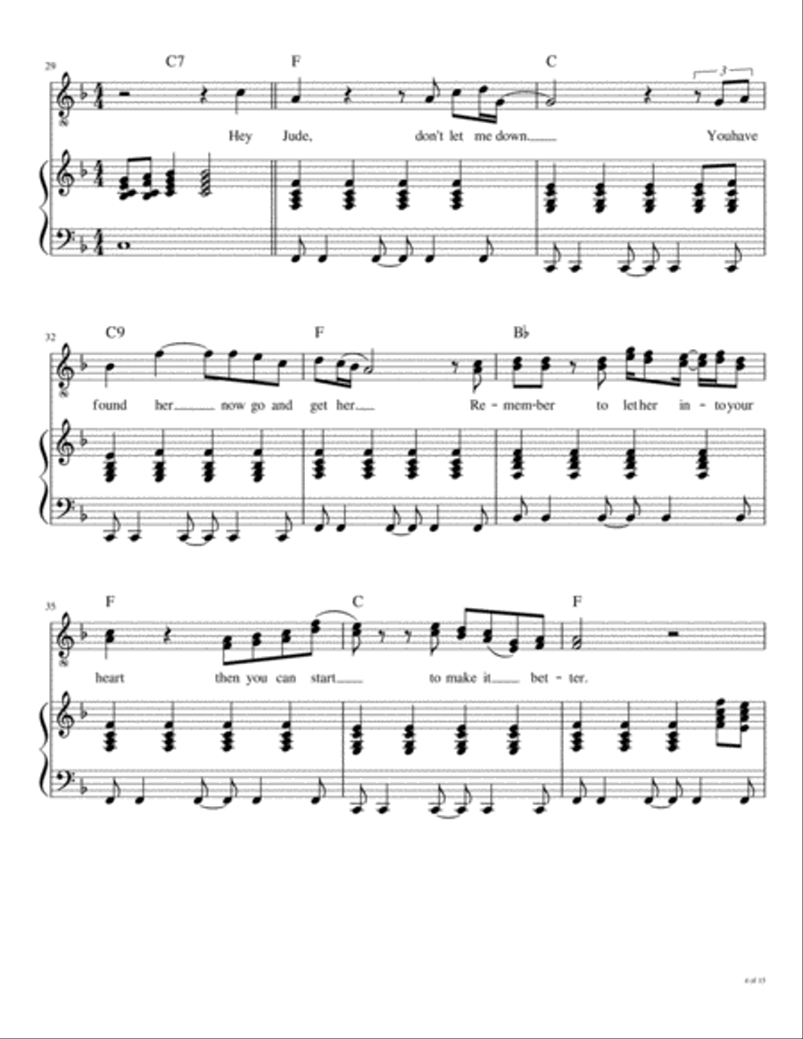 Hey Jude Voice scores gallery preview page 5