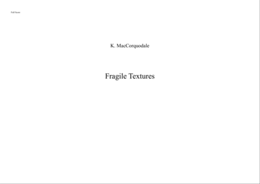 Fragile Textures Large Ensemble scores gallery preview page 1