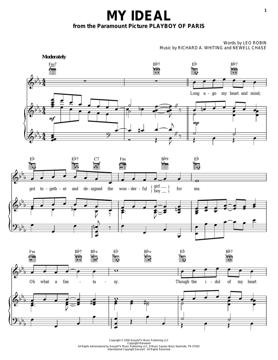 My Ideal Piano, Vocal, Guitar scores gallery preview page 1