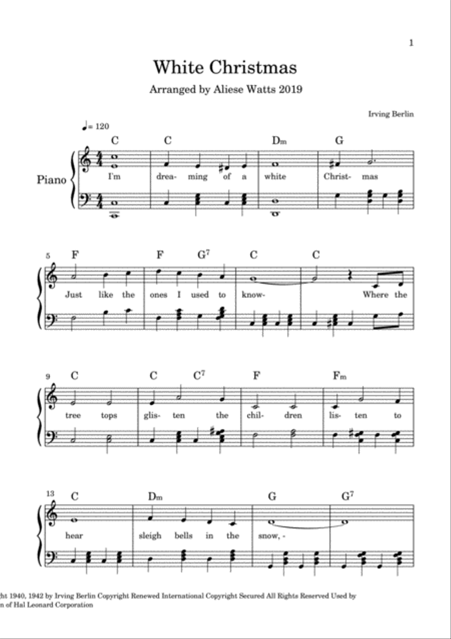 White Christmas White Christmas Voice scores gallery preview page 1