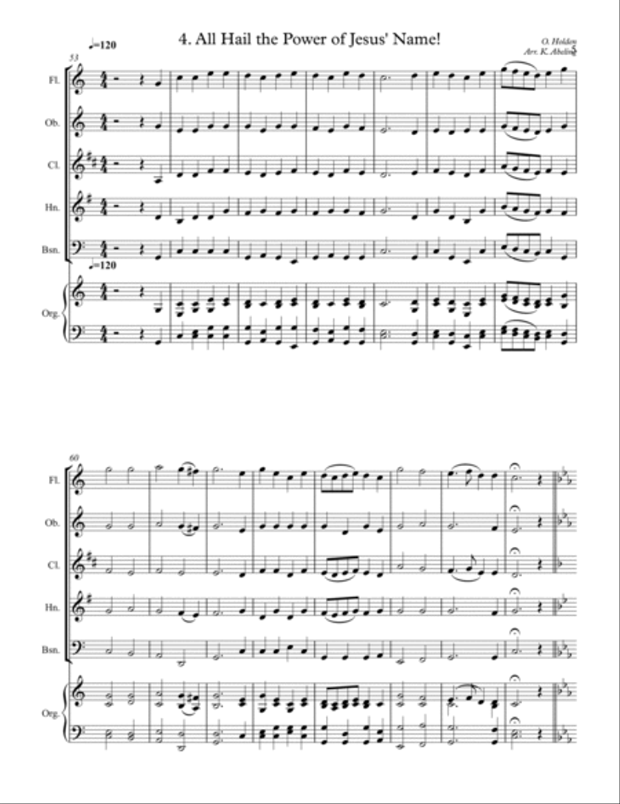 40 Beloved Christian Hymns Volume I (for Woodwind Quintet and optional Organ) Woodwind Quintet scores gallery preview page 6