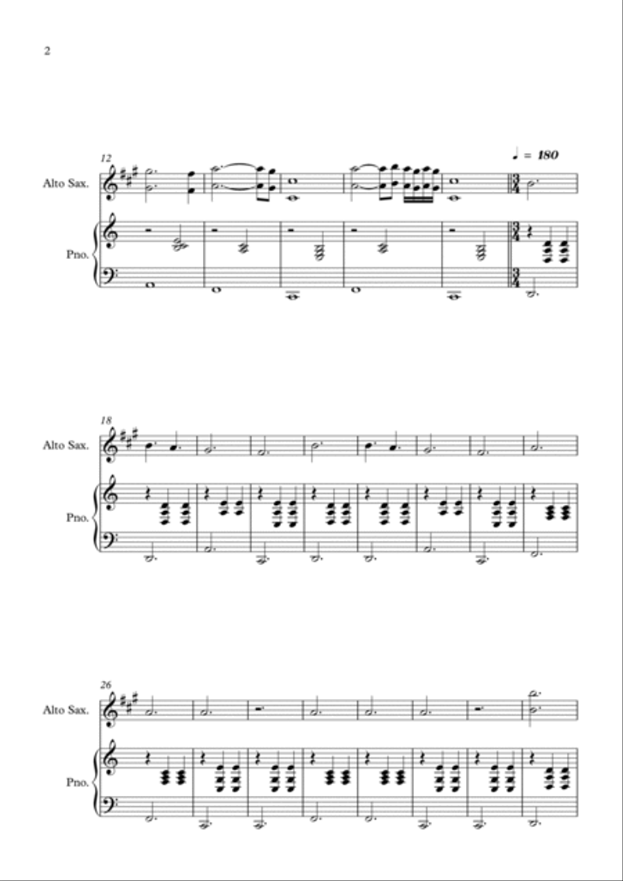 La Valse D'amelie Alto Saxophone scores gallery preview page 2