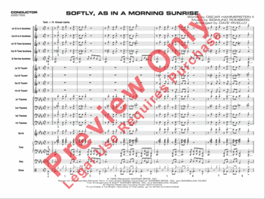 Softly, As in a Morning Sunrise Jazz Ensemble scores gallery preview page 4