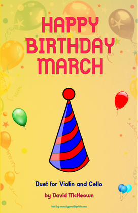 Book cover for Happy Birthday March, for Violin and Cello Duet