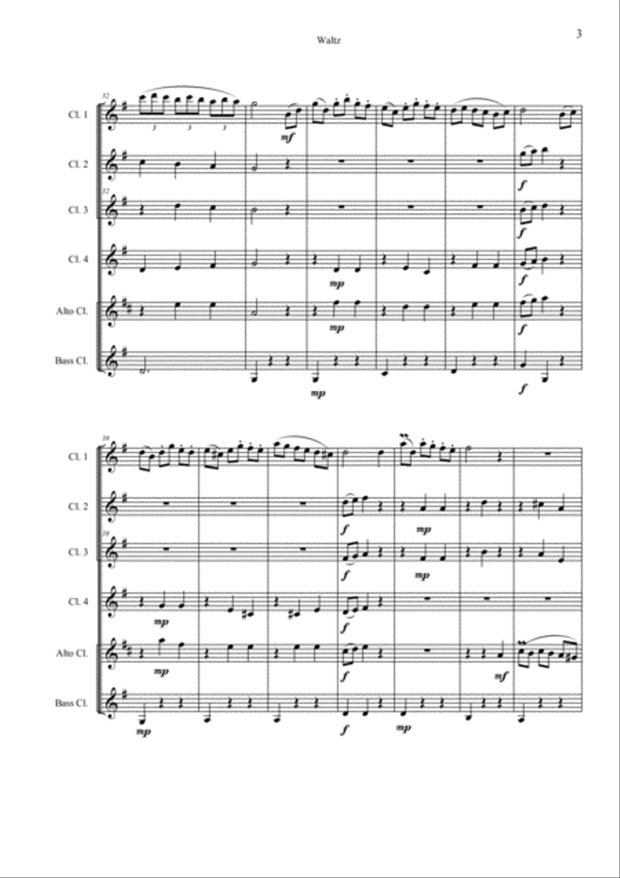 Waltz for Clarinet Choir Clarinet Choir scores gallery preview page 4