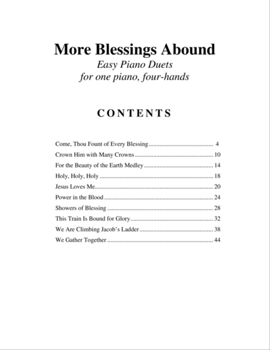 More Blessings Abound (Easy Piano Duets for 1 Piano, 4 Hands) Easy Piano scores gallery preview page 4
