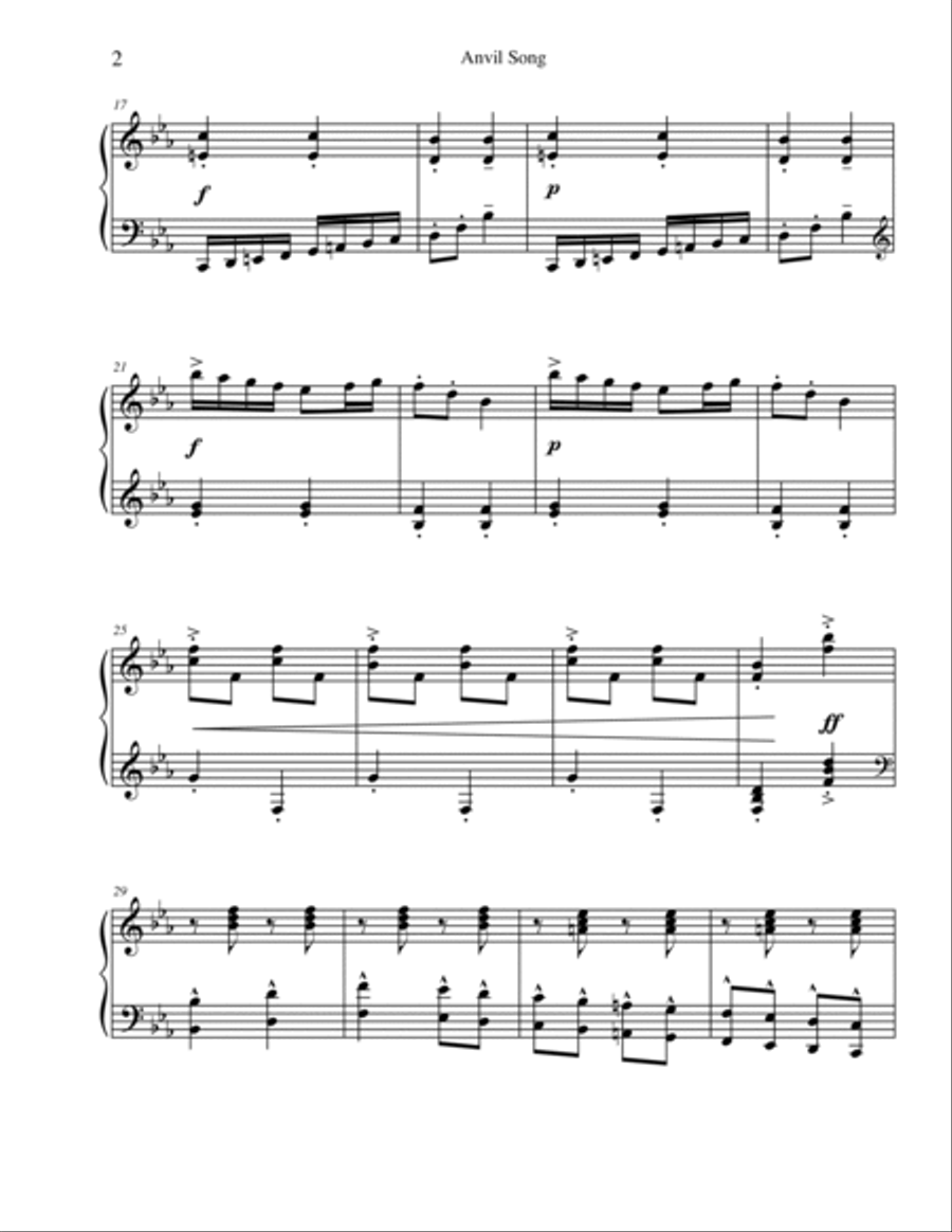 Anvil Song Piano Solo scores gallery preview page 3