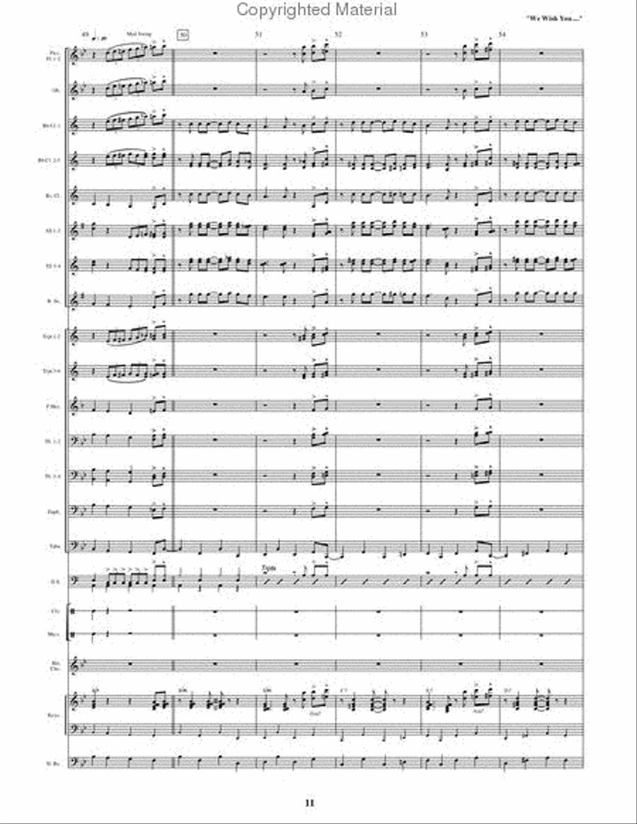 We Wish You A Merry Christmas Concert Band scores gallery preview page 11