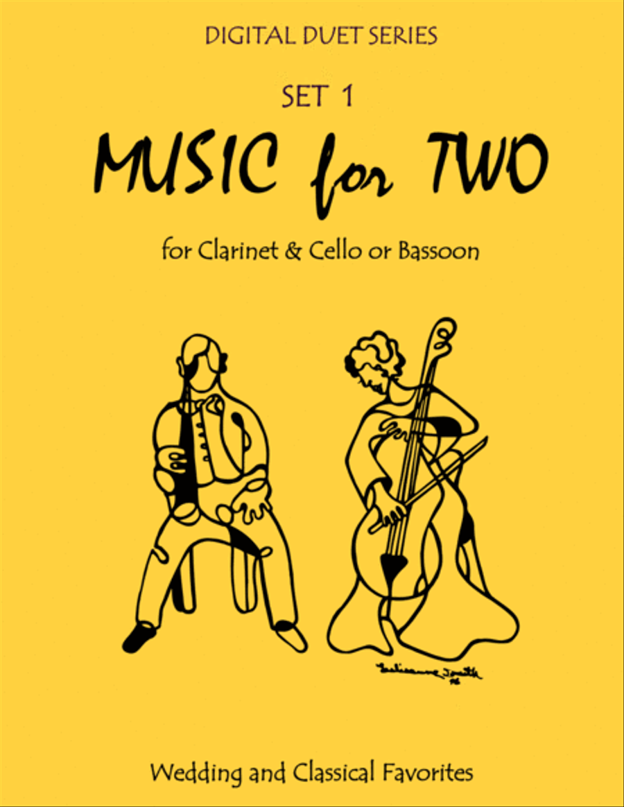 Music for Two Wedding & Classical Favorites for Clarinet & Cello or Bassoon - Set 1 Small Ensemble scores gallery preview page 1
