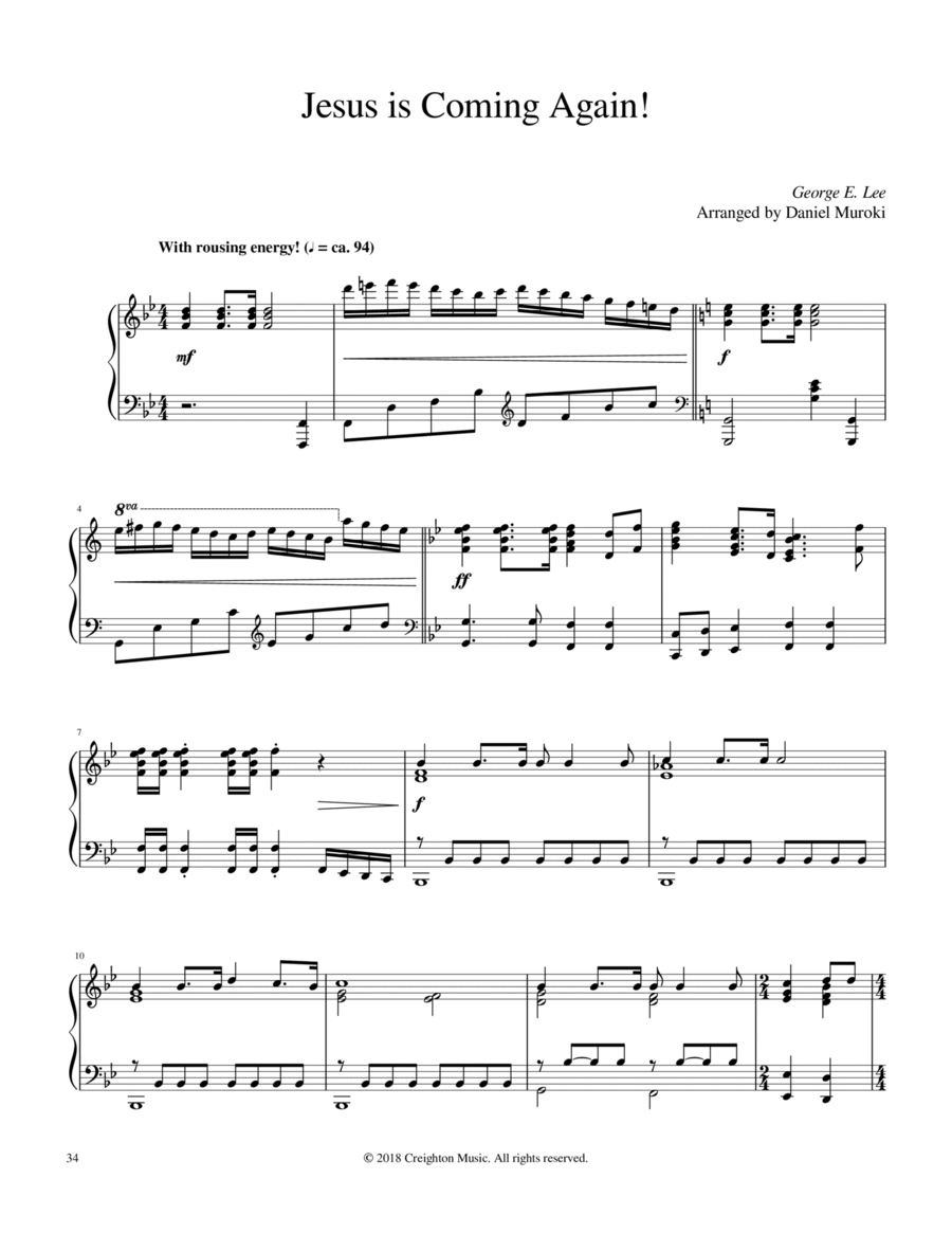 Jesus Is Coming Again Piano Solo scores gallery preview page 1