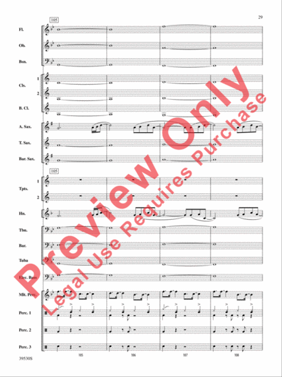 Teenage Dream / Super Bass Concert Band scores gallery preview page 30