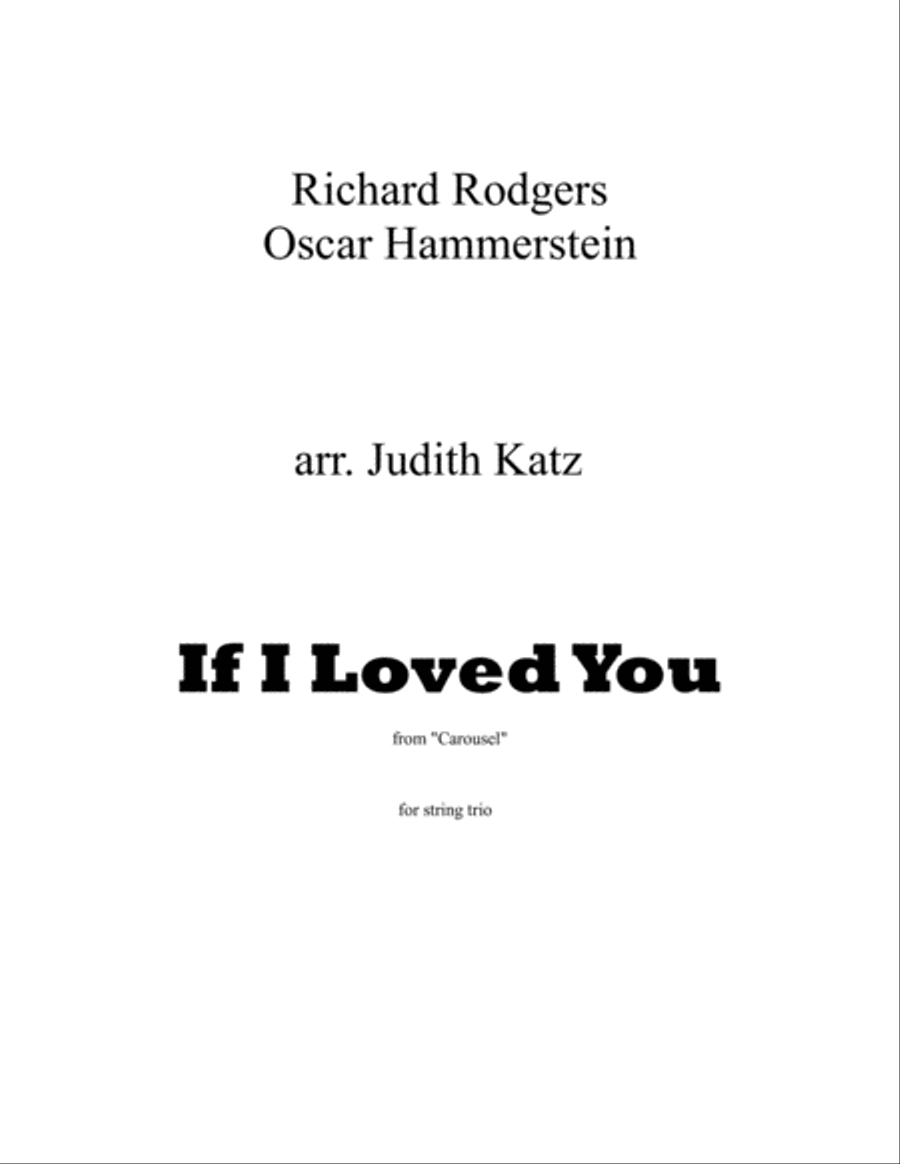 If I Loved You String Trio scores gallery preview page 1