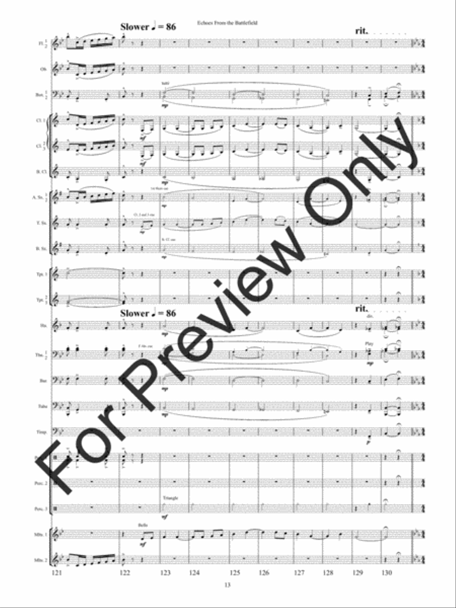 Echoes from the Battlefield (Score) Concert Band scores gallery preview page 16