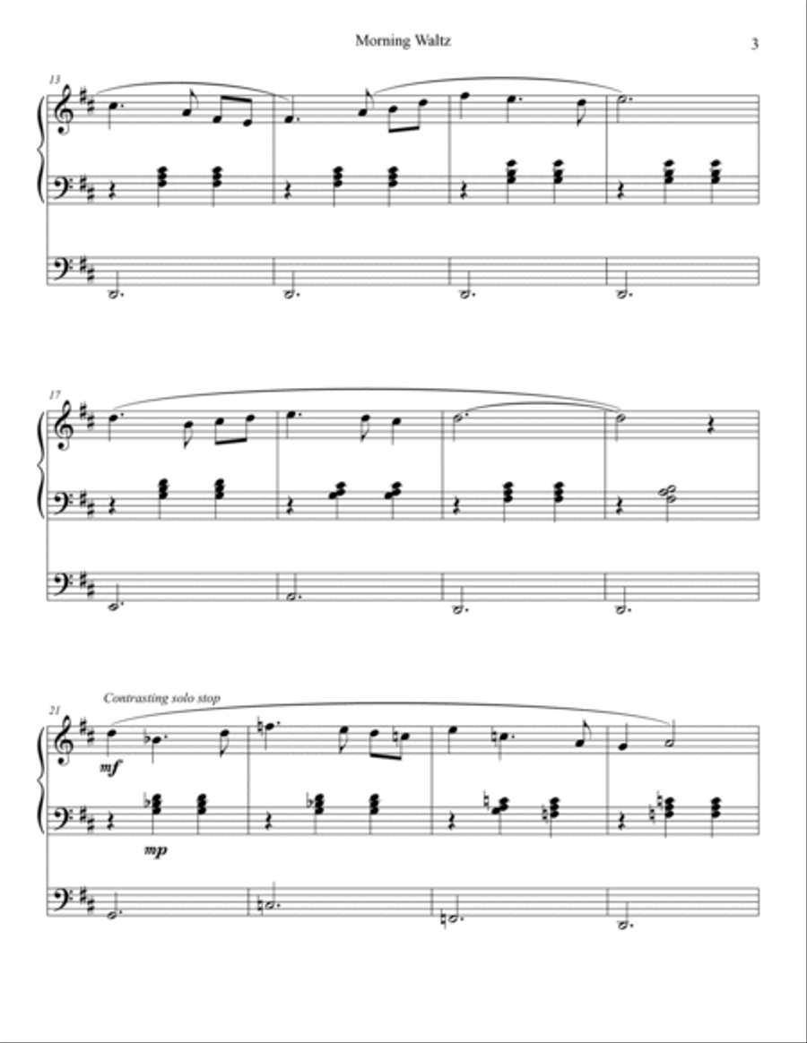 Morning Waltz - Organ Solo Morning Waltz - Organ Solo Organ Solo scores gallery preview page 3