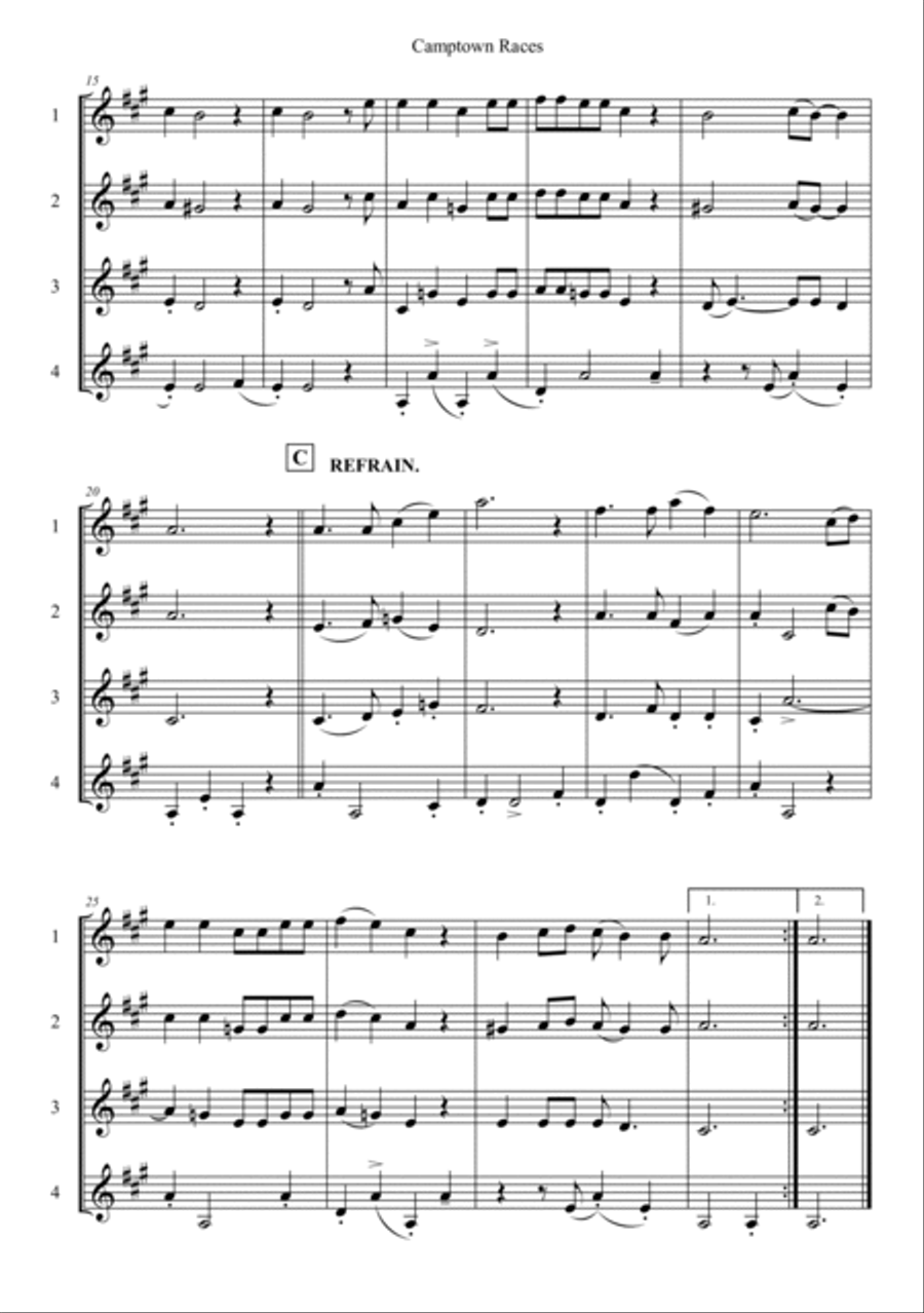 Camptown Races Camptown Races String Quartet scores gallery preview page 2