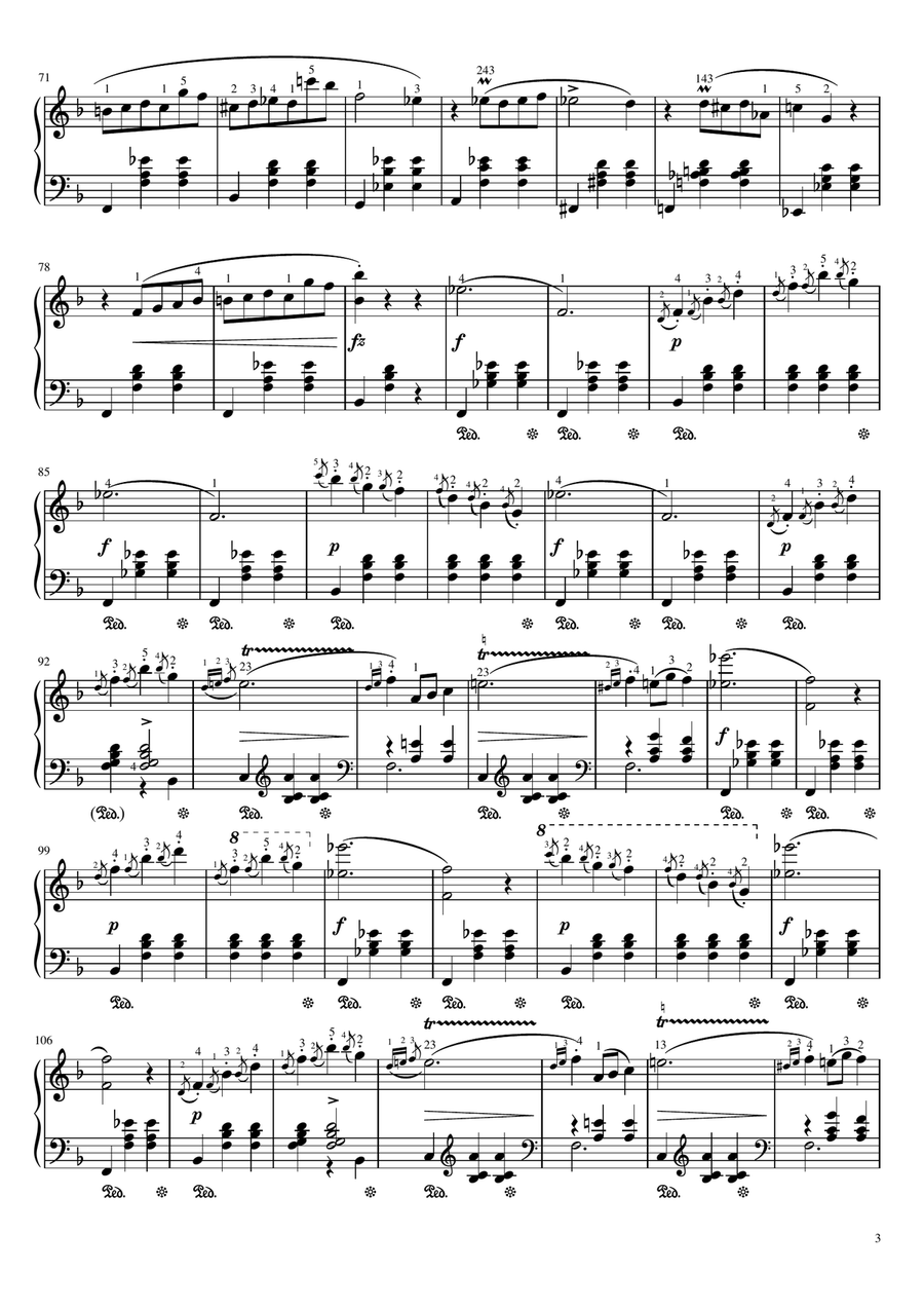Chopin - Waltz No. 4 in F Major, Op. 34, No. 3 - Original With Fingering For Piano Solo Piano Solo scores gallery preview page 3