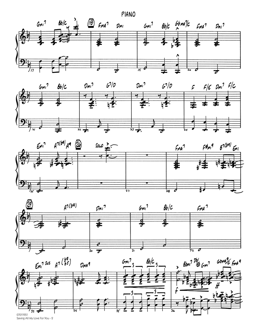 Saving All My Love For You - Piano Jazz Ensemble scores gallery preview page 2