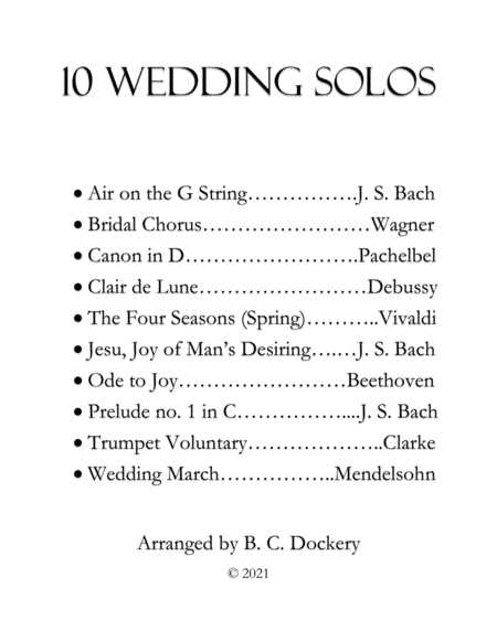 10 Wedding Solos for Violin with Piano Accompaniment image number null