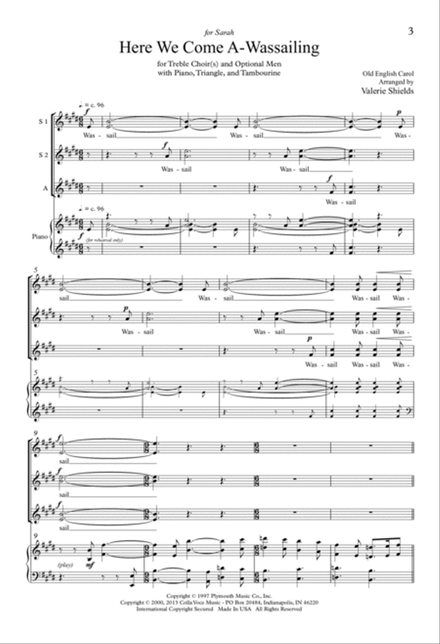 Hear We Come A-Wassailing SSAA scores gallery preview page 2