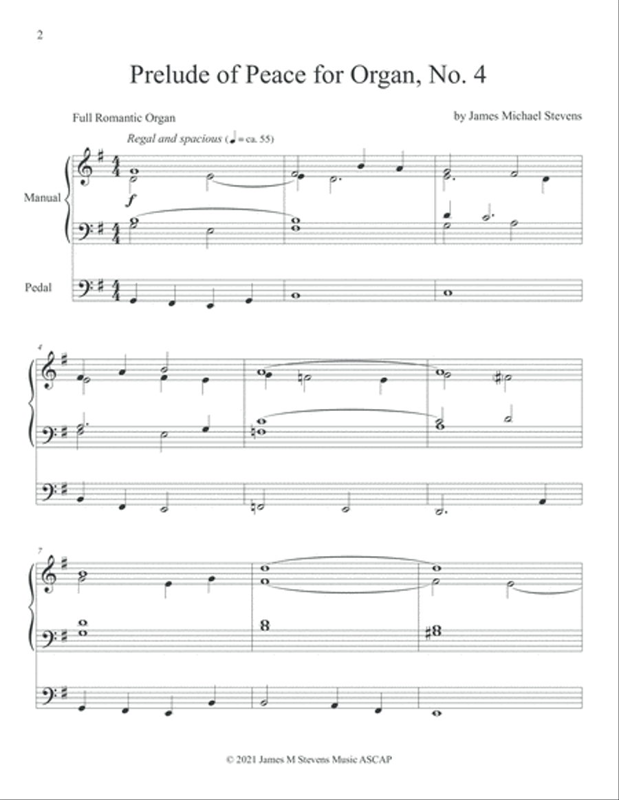 Prelude of Peace for Organ, No. 4 Organ Solo scores gallery preview page 2