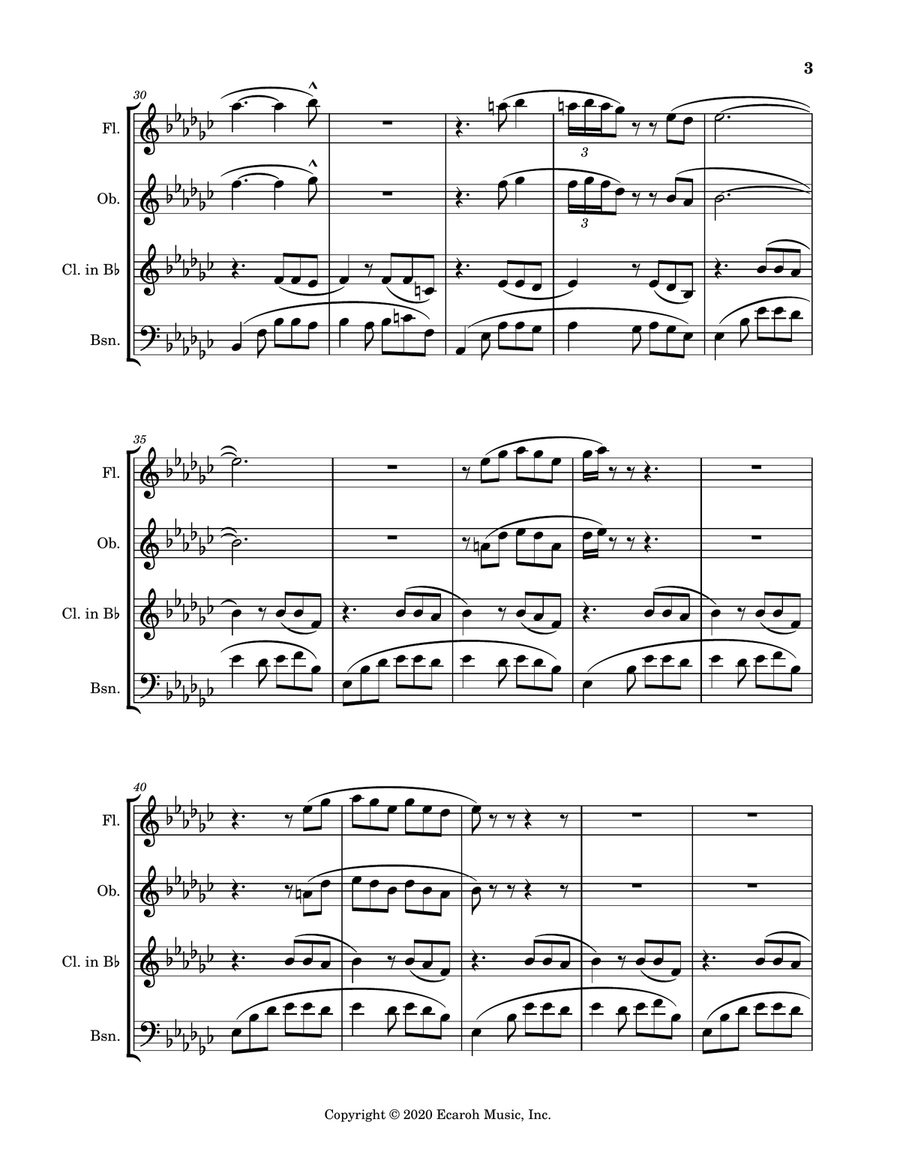 Senor Blues Woodwind Quartet scores gallery preview page 3