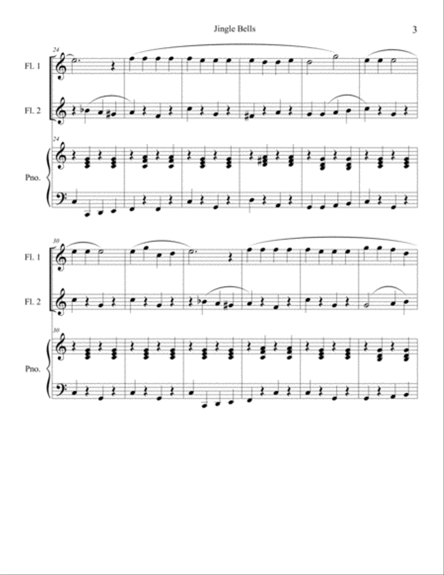 10 Christmas Duets for Flute with piano accompaniment vol. 1 Woodwind Duet scores gallery preview page 5