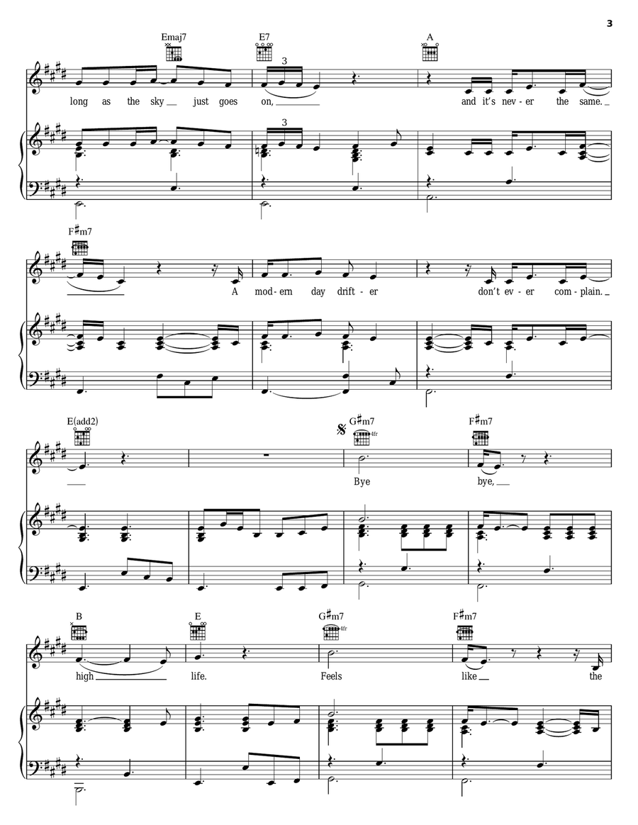 Modern Day Drifter Piano, Vocal, Guitar scores gallery preview page 3