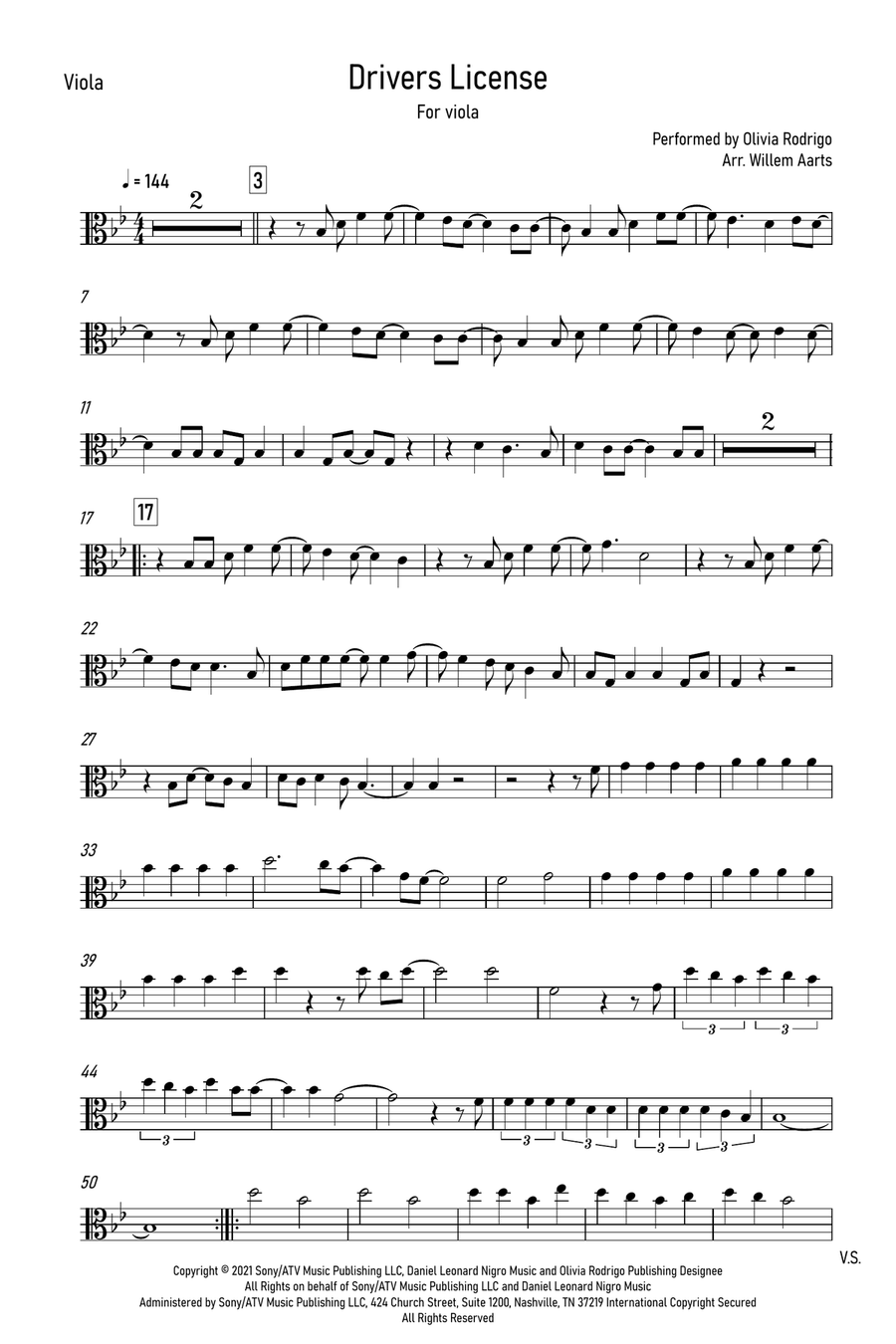 Drivers License Viola Solo scores gallery preview page 1