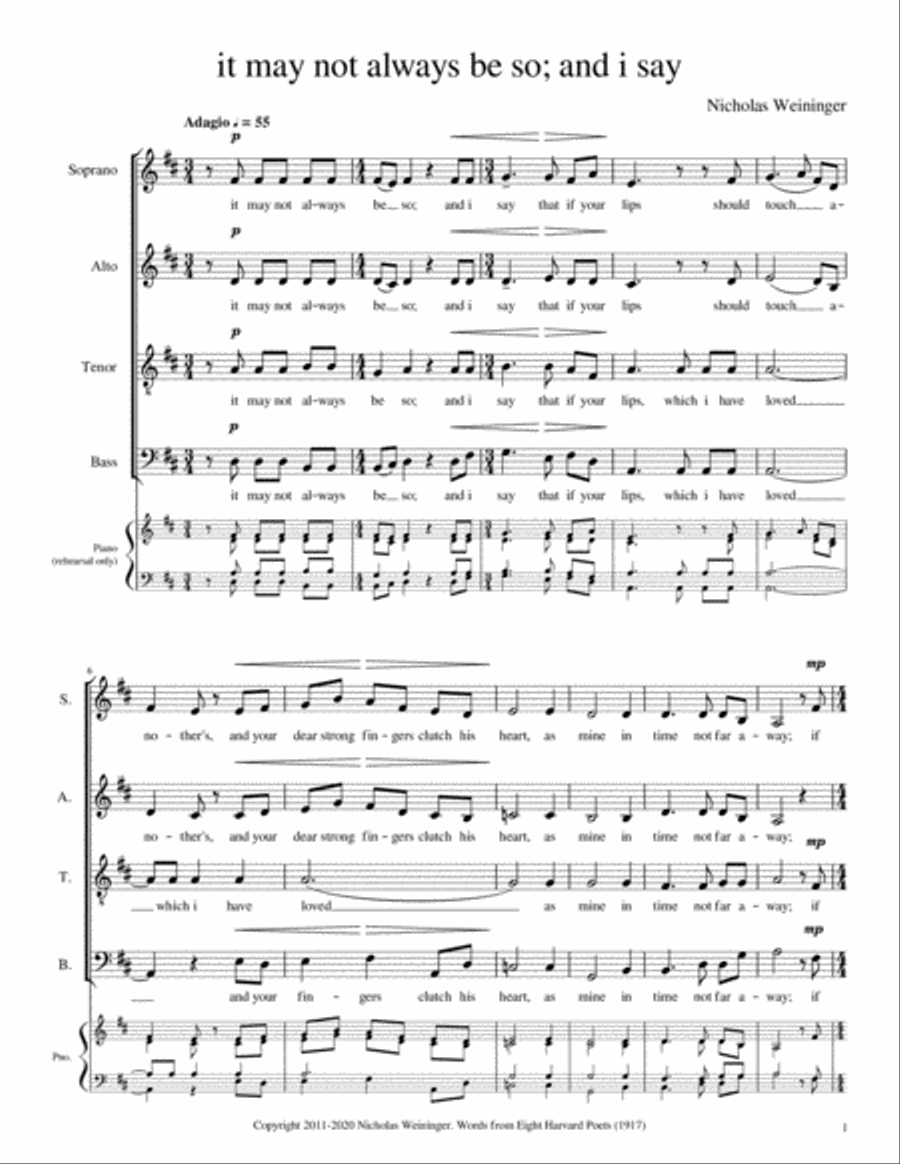 it may not always be so; and i say (SATB version) 4-Part scores gallery preview page 3