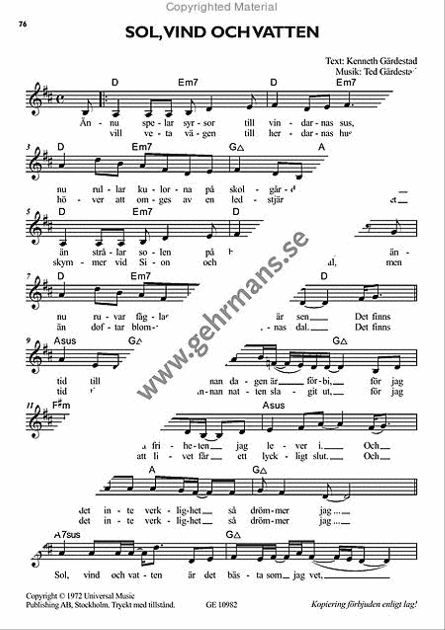 Sommarpop Piano, Vocal, Guitar scores gallery preview page 11