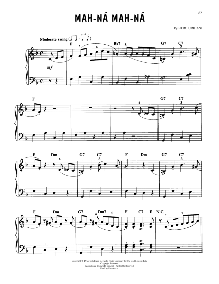 Mah-Na Mah-Na Easy Piano scores gallery preview page 1