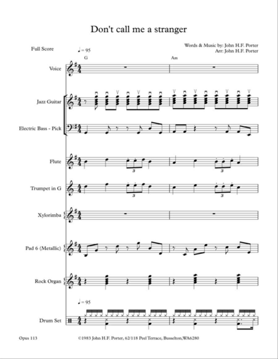 Don't call me a stranger Large Ensemble scores gallery preview page 1