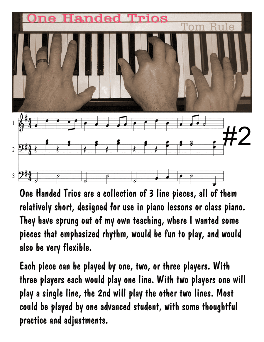 One Handed Trios #2 1 Piano, 4-Hands scores gallery preview page 1