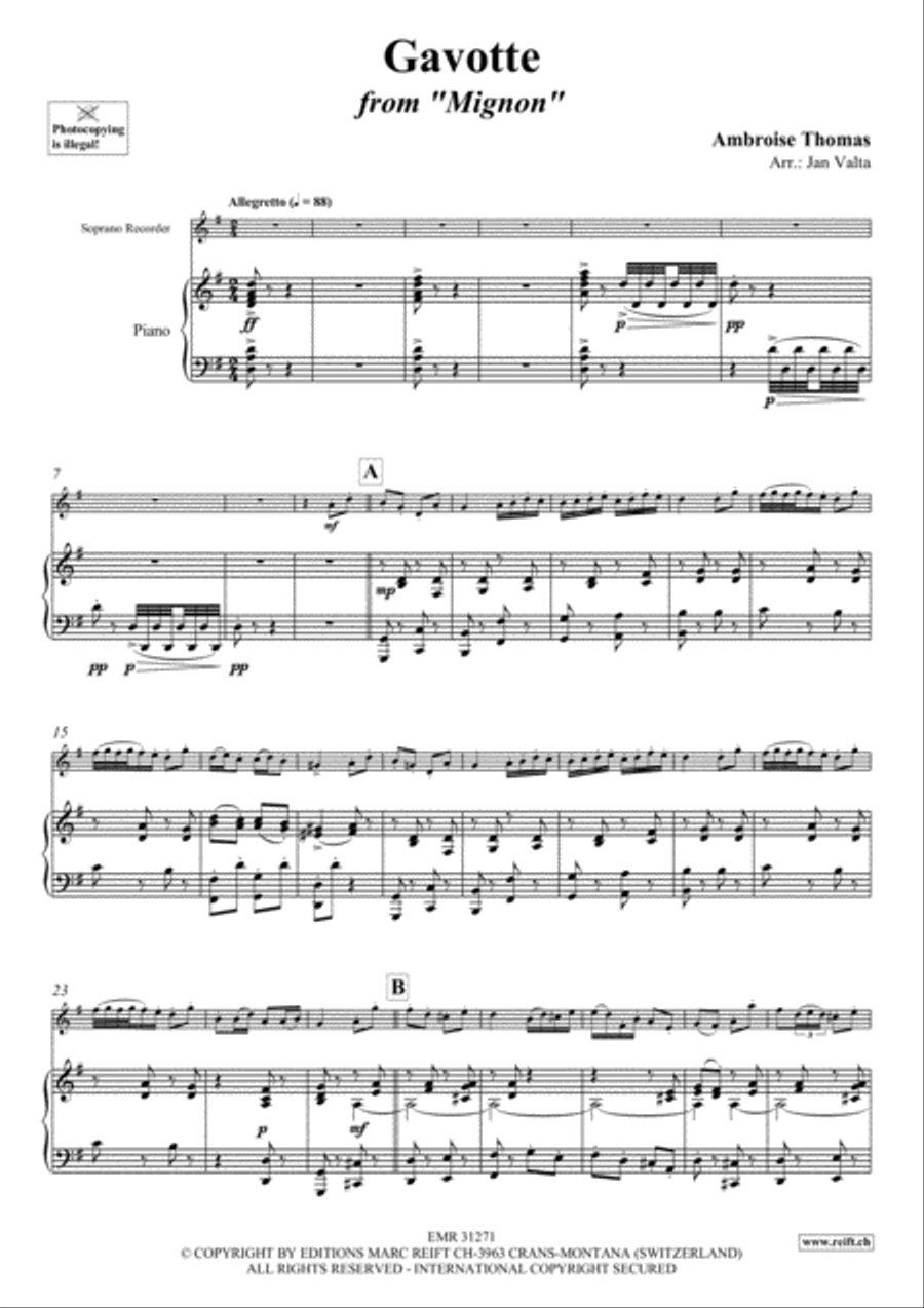Gavotte Soprano Recorder scores gallery preview page 3