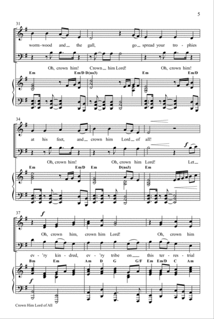 Crown Him Lord of All! 3-Part scores gallery preview page 6