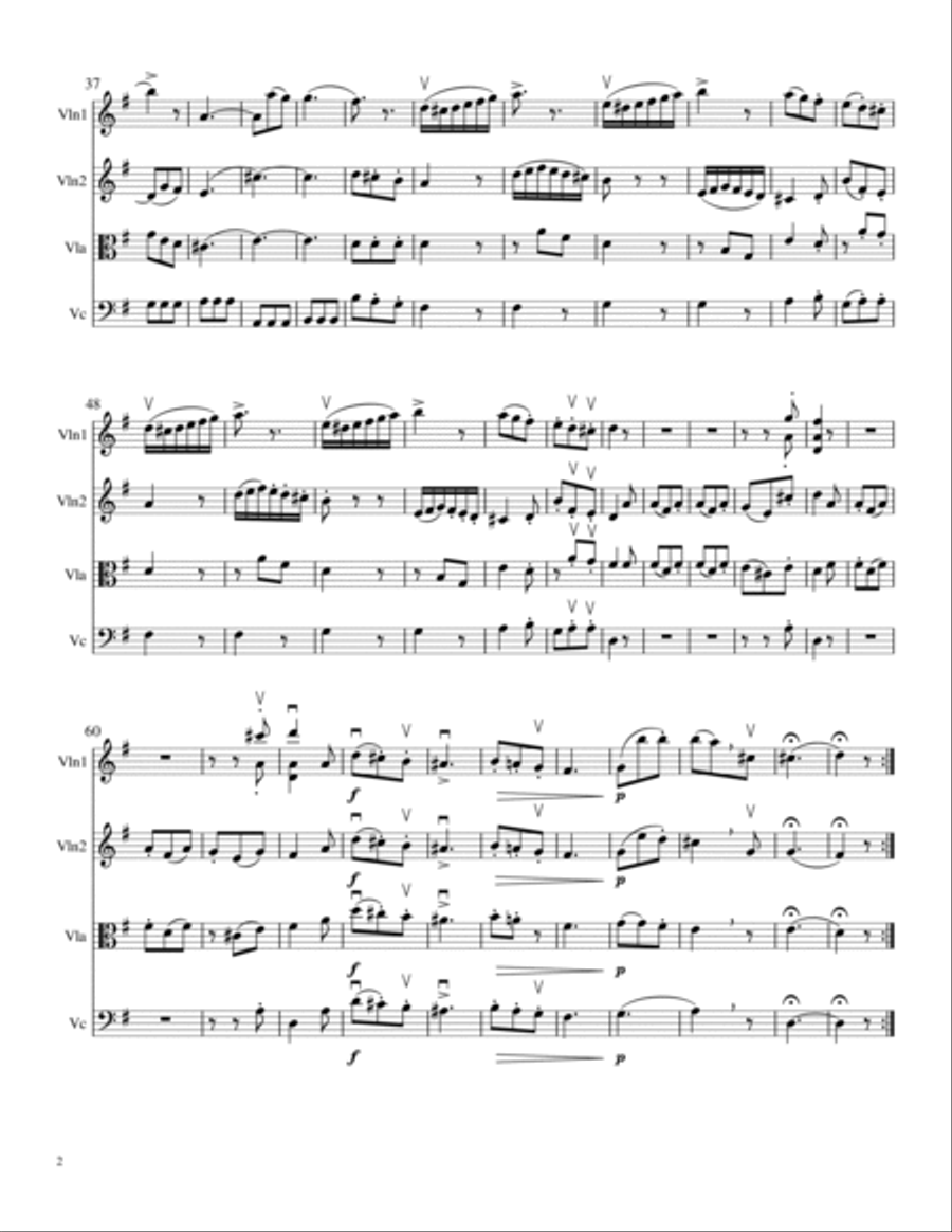 Mozart String Quartet #3 in G Major, K.156, 134b String Quartet scores gallery preview page 3