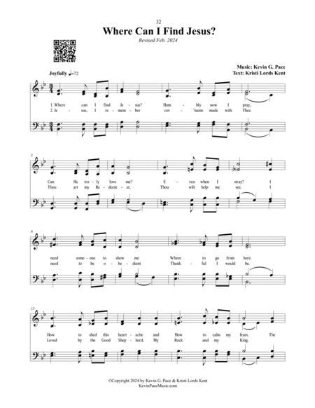 Where Can I Find Jesus? - a sacred hymn, revised March 2024 image number null