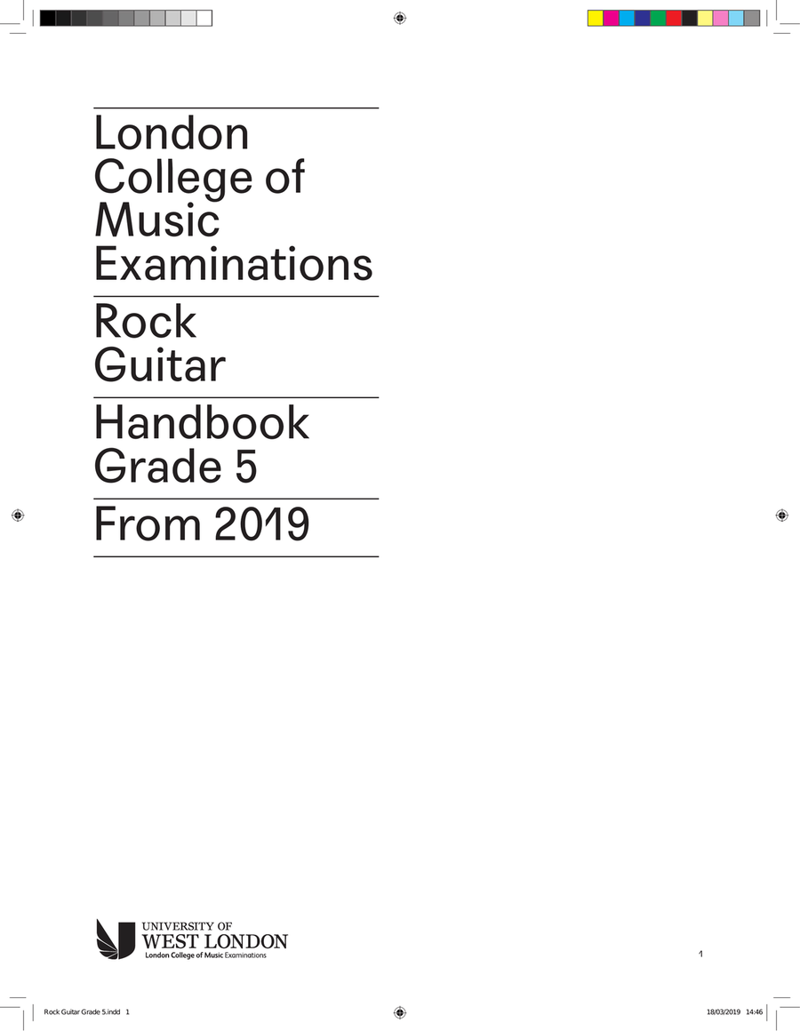 LCME Rock Guitar Handbook 2019 - Grade 5 Electric Guitar scores gallery preview page 1
