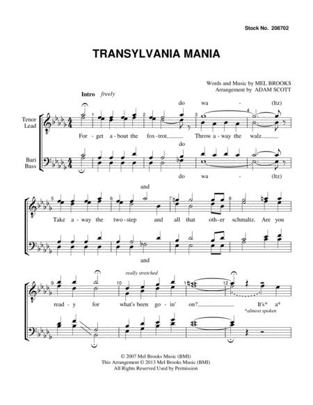 Transylvania Mania from YOUNG FRANKENSTEIN