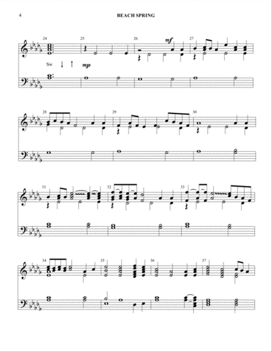 Beach Spring (for 18 bells) Large Ensemble scores gallery preview page 4