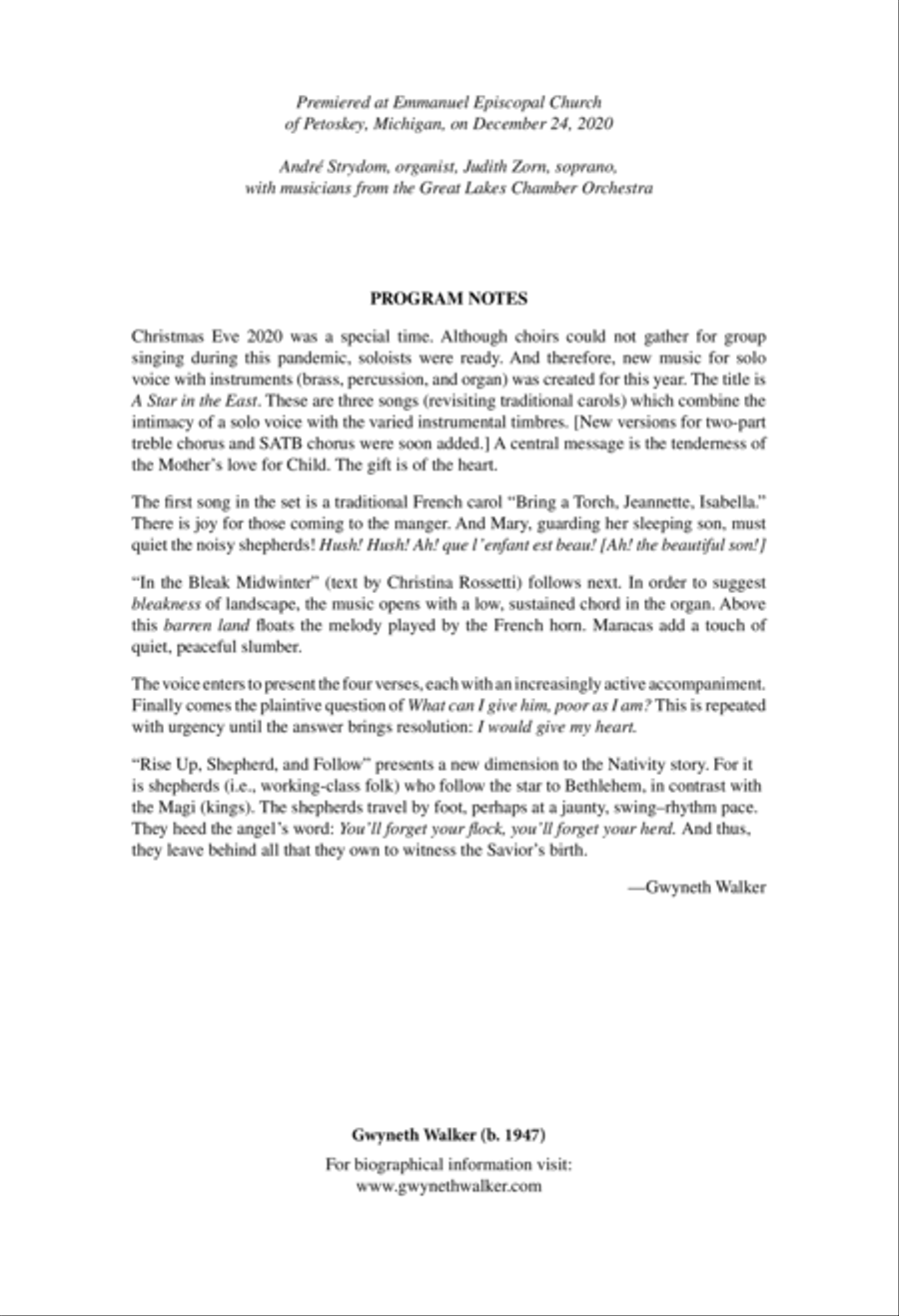 A Star in the East A Star in the East 4-Part scores gallery preview page 4