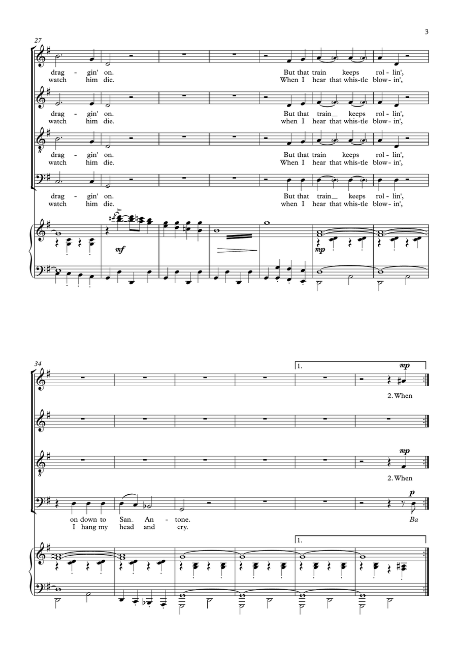 Folsom Prison Blues 4-Part scores gallery preview page 5