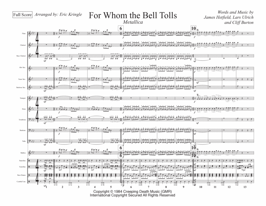 For Whom The Bell Tolls Marching Band scores gallery preview page 1