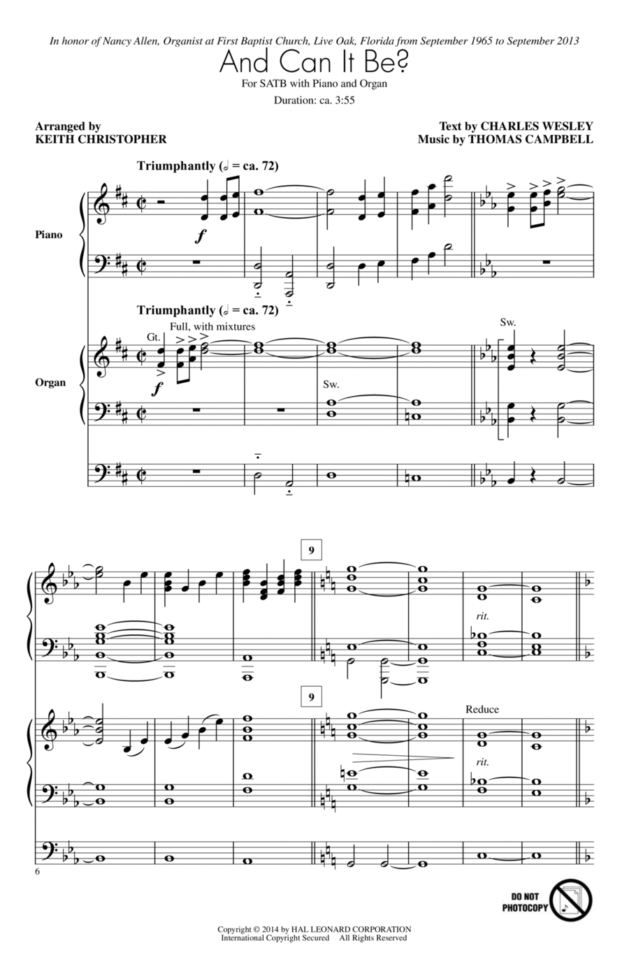 And Can It Be? 4-Part scores gallery preview page 1