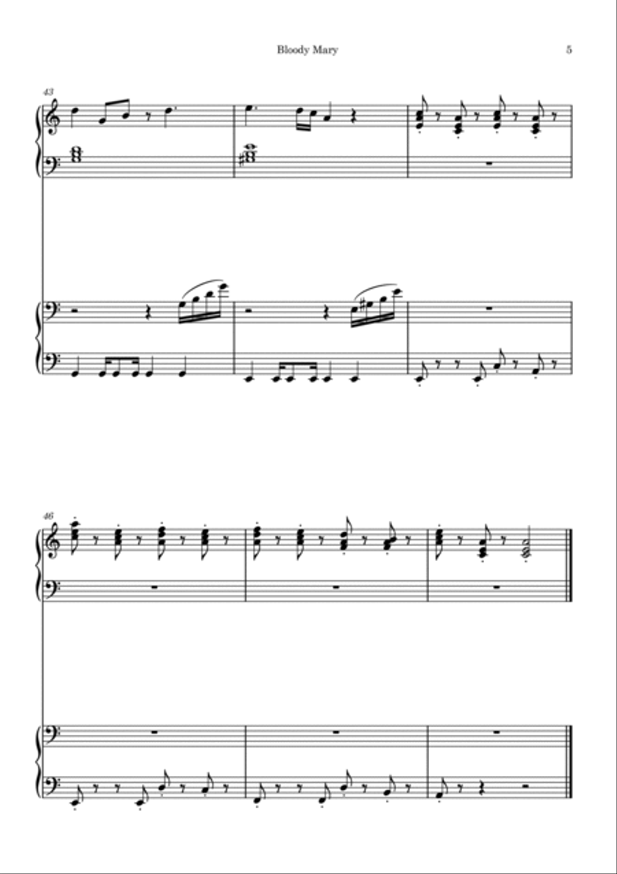 Bloody Mary Bloody Mary 2 Pianos, 4-Hands scores gallery preview page 5