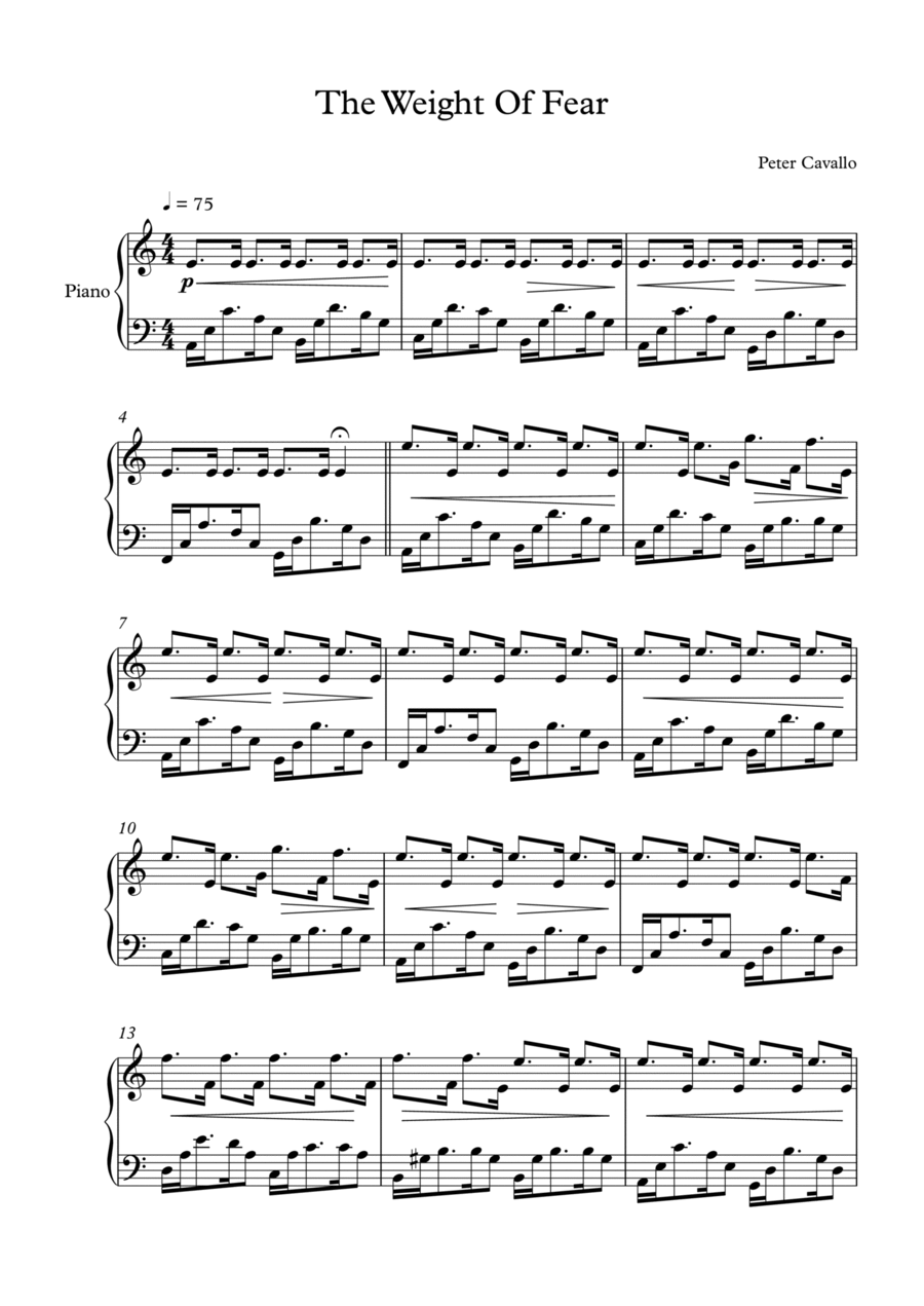The Weight of Fear Small Ensemble scores gallery preview page 1